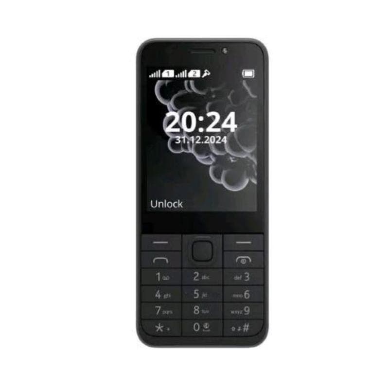 Nokia 230 2024 dual sim doppia fotocamera flash radio fm gioco snake cover posteriore in alluminio italia black