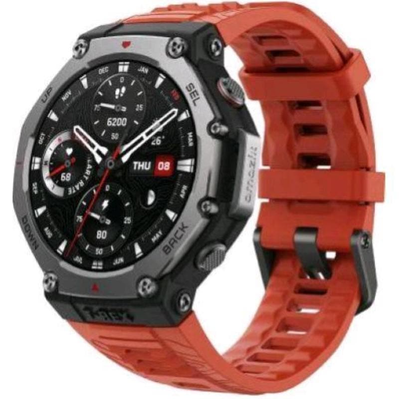Amazfit t-rex 3 outdoor smartwatch 48mm display amoled mappe e navigazione offline nfc italia red