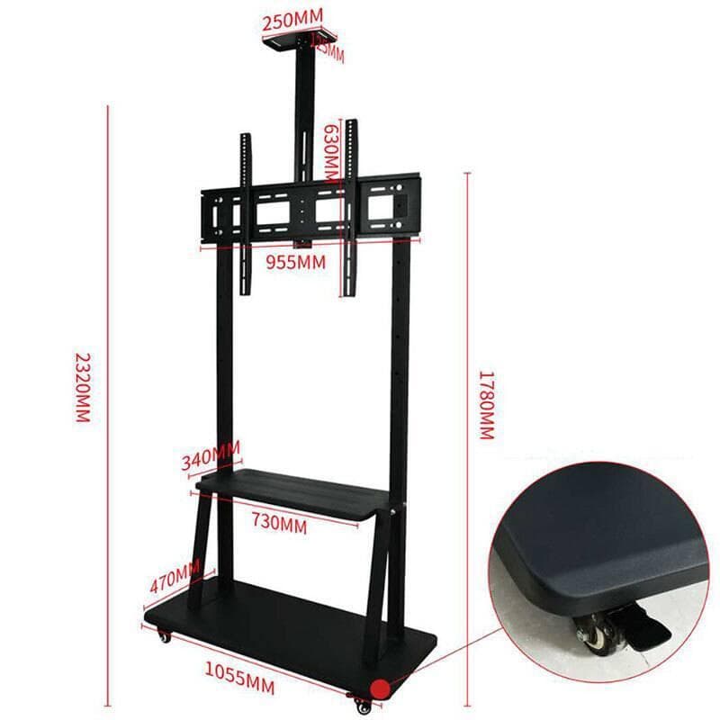Link staffa pavimento 37/100 ruote ripiano vesa max 900x600 120kg