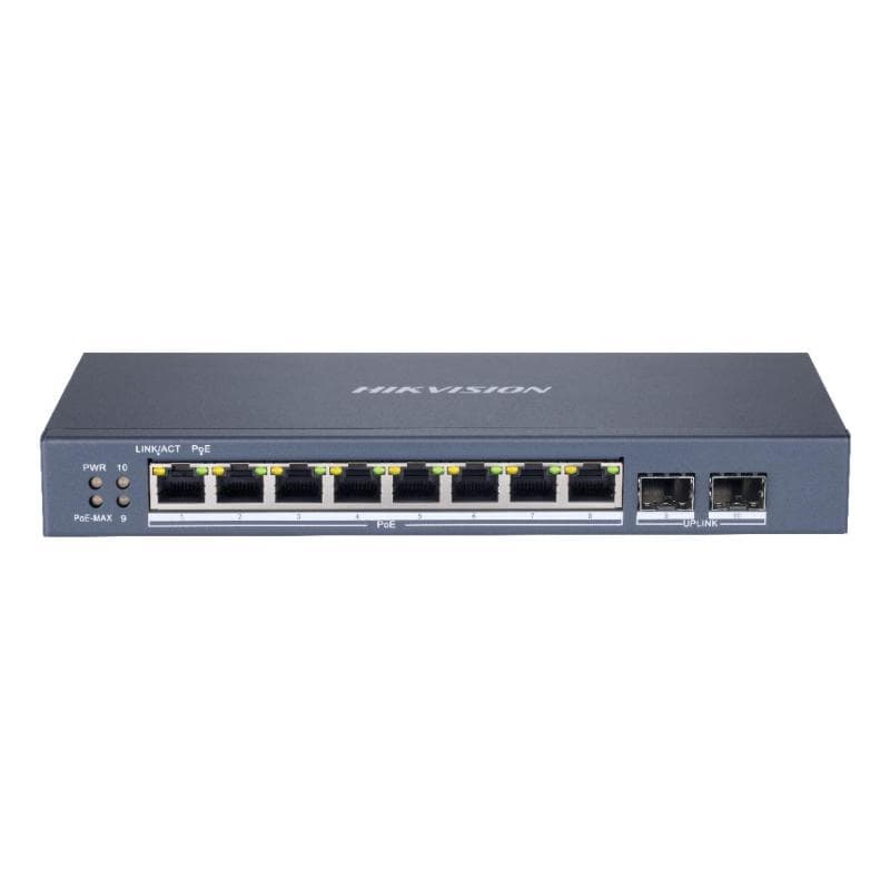 Switch 10p lan gigabit poe hikvision ds-3e1510p-si 8p poe-2p sfp -poe 110w - l2 smart managed fino:30/04