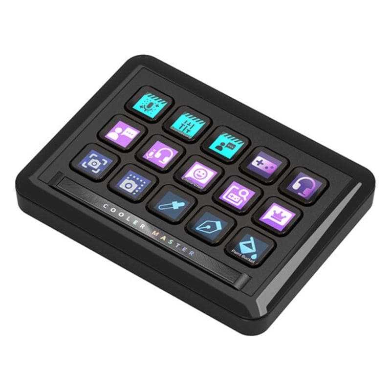 Cooler master hub, piattaforma modulare, base magnetica, moduli streamdeck e 2 roll e fader