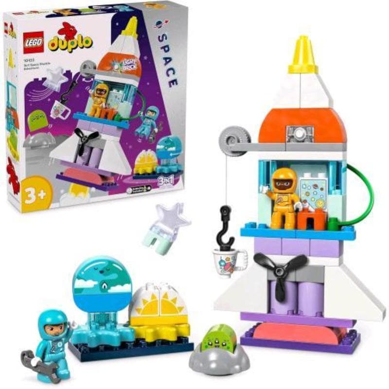 Lego duplo avventura dello space shuttle 3 in 1 razzo spaziale didattico con 2 personaggi un alieno e accessori
