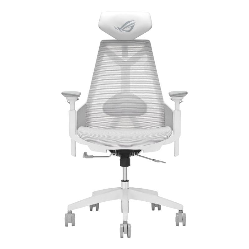Asus rog destrier ergo core white sedia gaming pc con supporto lombare