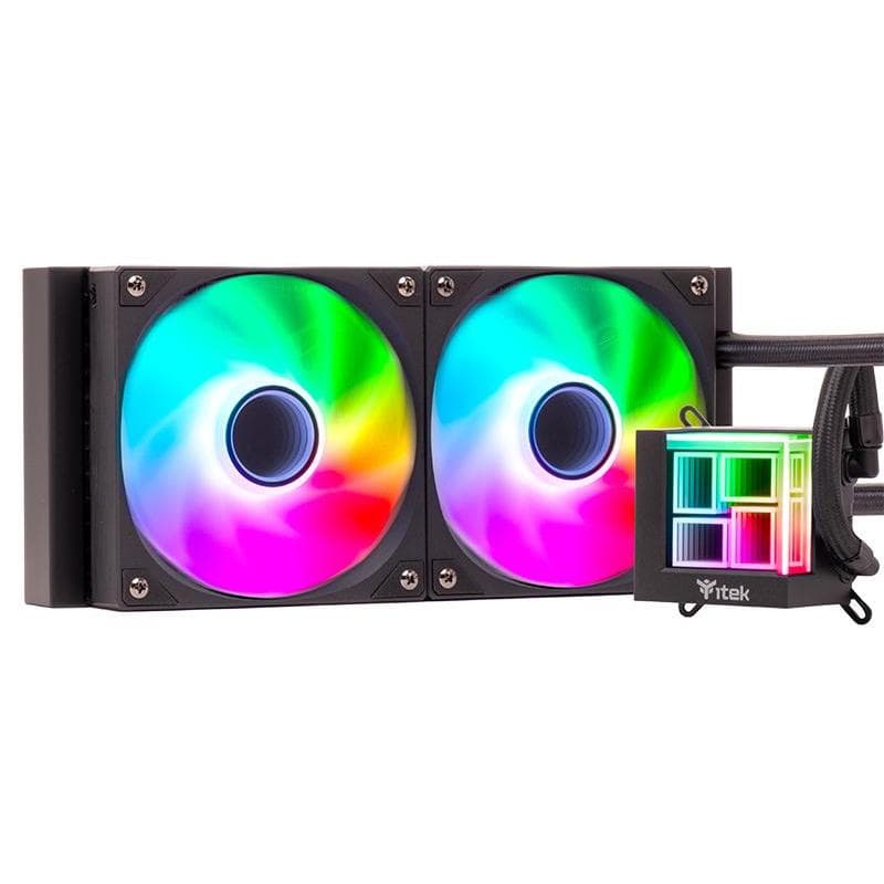 Cooler itek hydro cube 240b 240mm (raff. a liquido) argb, pwm fan,skt universale - itlchca240