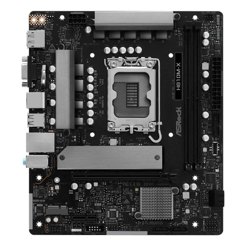 Asrock h810m-x intel h810 2*ddr5 1*m.2 4*sataiii sk1851 hdmi/displayport/vga matx