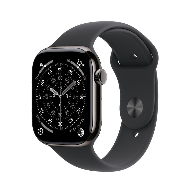 Aw s11 gps+cellular 42mm slate titanium case with black sport band - s/m