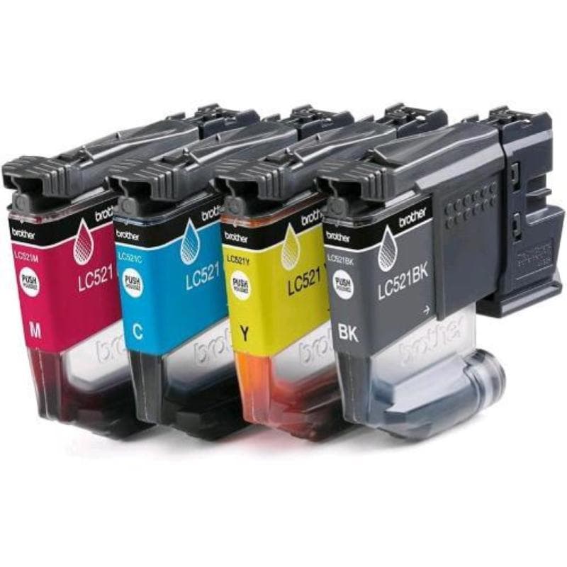 Ink brother kit 4 cartucce lc-521val 500pp x dcpj1260w dcpj1310dw dcpj1360dw dcpj1460dw