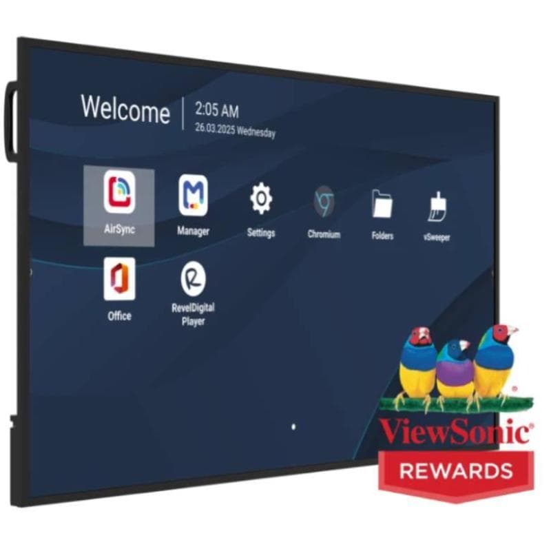 Viewsonic mon 75ds uhd mm dvi hdmi vesa 4k 500nit 4gb 32gb andr 14 24/7