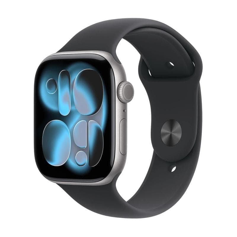 Apple watch series 11gps46mmspace grey aluminium case with black sport band - s/m