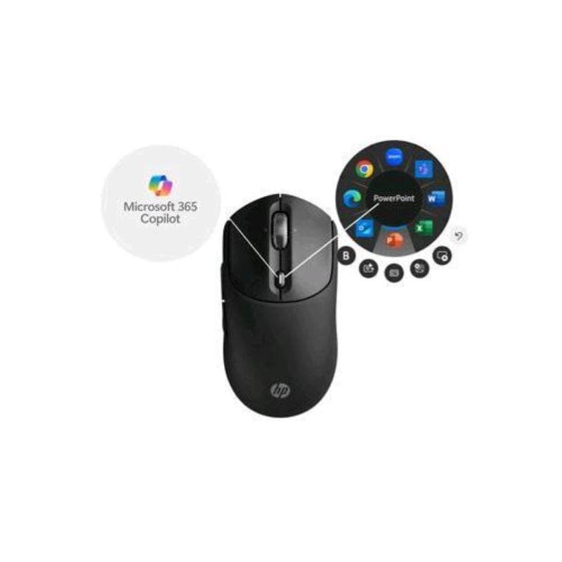 Hp 700 mouse wireless ricaricabile rf + bluetooth 6.000 dpi 8 tasti nero