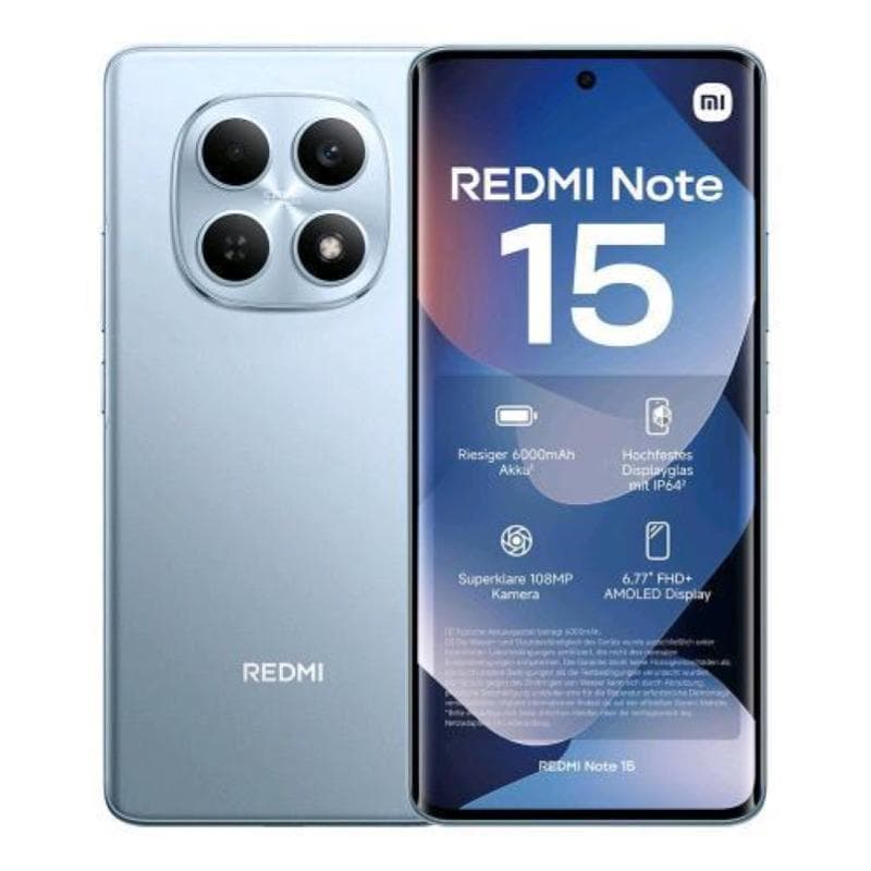 Xiaomi redmi note 15 dual sim 6.77 octa core 128gb ram 6gb 4g lte nfc europa glacier blue