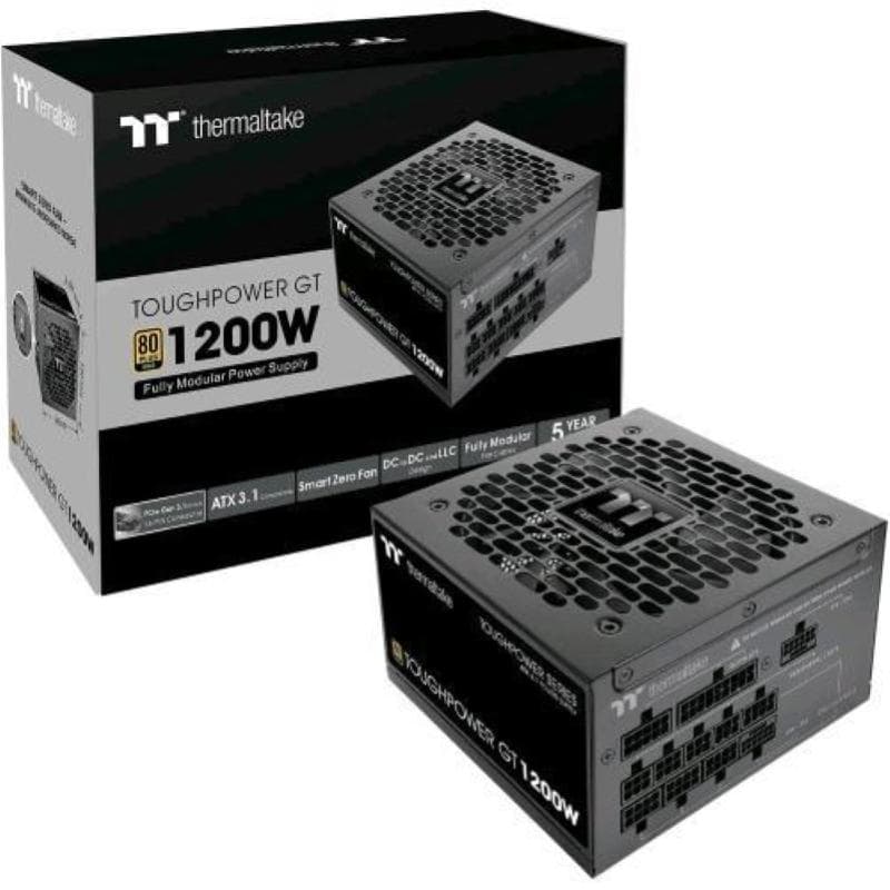 Thermaltake toughpower gt 1200w alimentatore 80 plus gold completamente modulare pcie 5.1 atx 3.1 nero