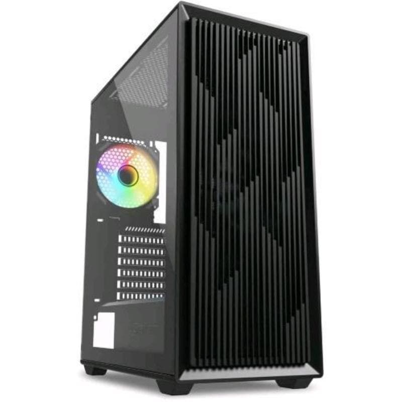 Sharkoon vk2 rgb case atx 2 x u3, tg, 3 x 120mm fan 1x 120mm argb fan pannello laterale e superiore in vetro temperato nero