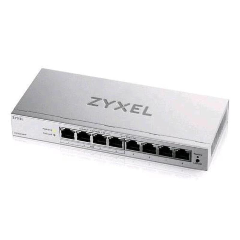 Zyxel gs1200-8hpv3-eu0101f switch gestito l2 - 8 x 10/100/1000 (4 poe+) poe+ (68 w) desktop grigio