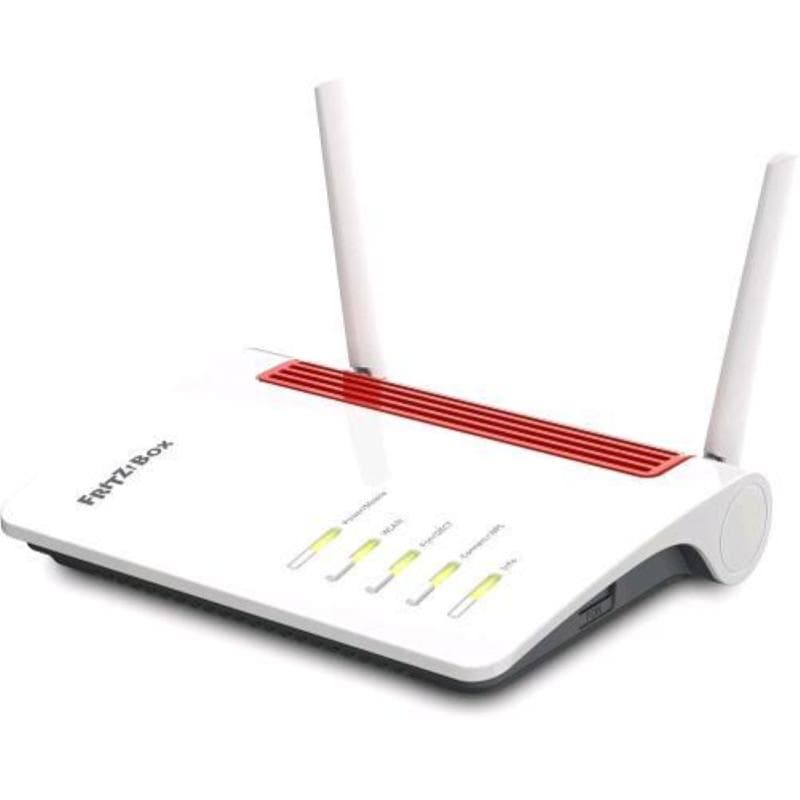 Fritz!box 6850 4g edition international modem router 4g lte wi-fi dual band 1.266 mbit/s 4 x gigabit lan 1 x ub 3.0 slot sim bianco rosso