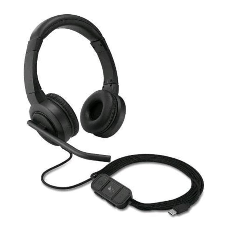 Kensington h1000 cuffia on-eear usb-c con audio hd microfono con cancellazione del rumore luci led e driver da 40 mm con modalitÀ plug & play universale black