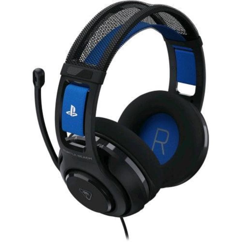 Turtle beach atlas 200 cuffie gaming con microfono cablate licenza ufficiale sony playstation driver nanoclear da 50mm microfono flip-to-mute nero blu