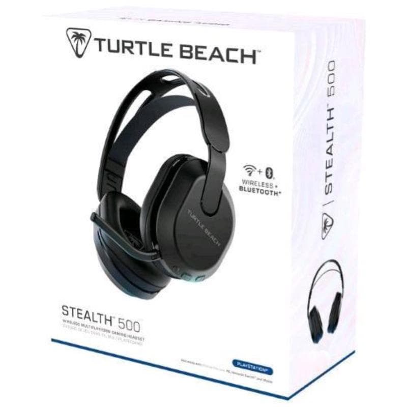 Turtle beach stealth 500 cuffie gaming con microfono wireless certificate sony playstation 5 batteria 40 ore per ps5, ps4, pc e mobile nero