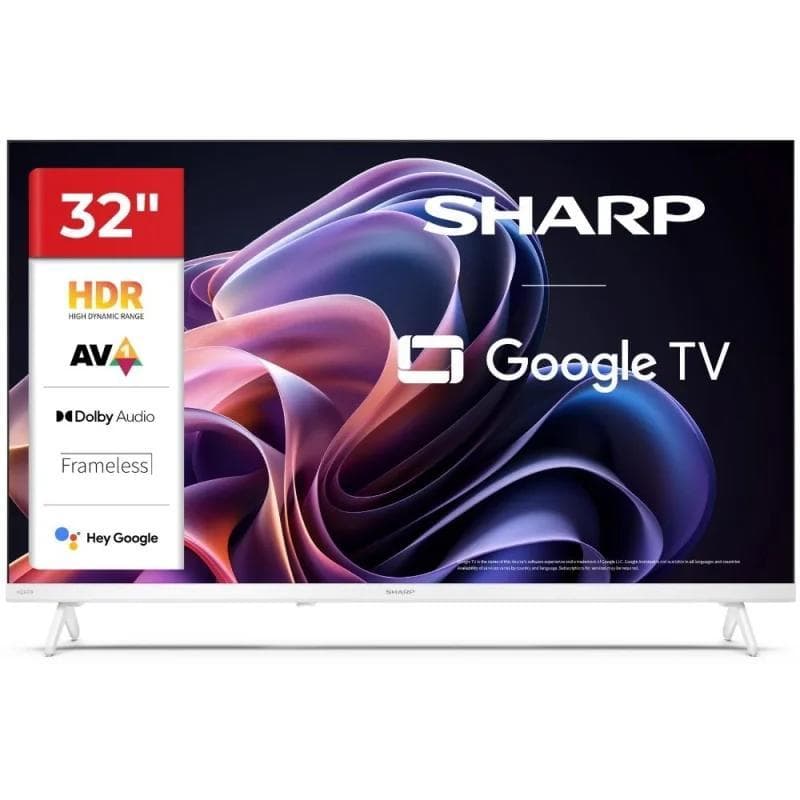 32 hf hd google tv frameless bianco