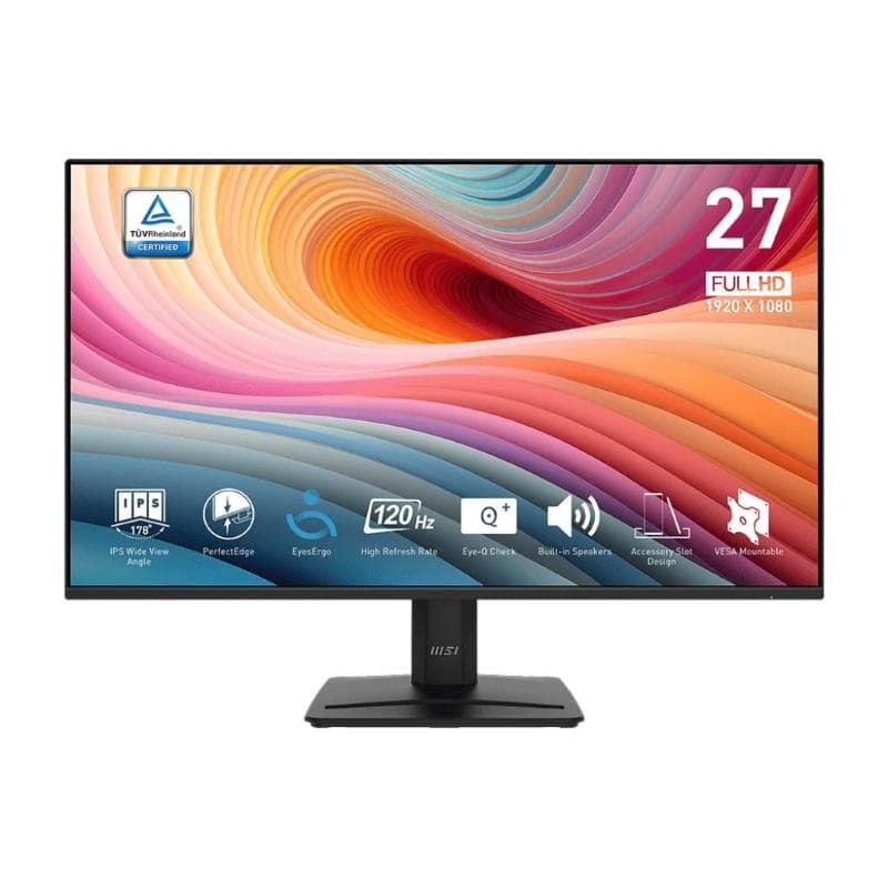 Monitor msi pro mp275 e2 27 ips ag fhd 16:9 mm 1500:1 1ms 120hz less blue light pro vga hdmi dp vesa black