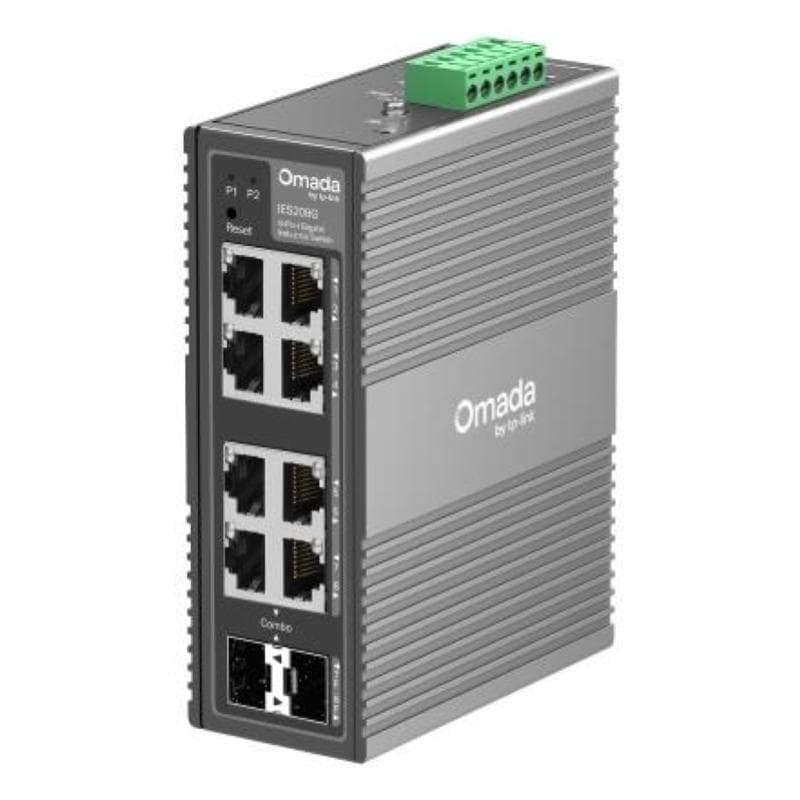 Switch industriale 6p tp-link ies208g 8p gigabit rj45 2 slot combo gigabit sfp