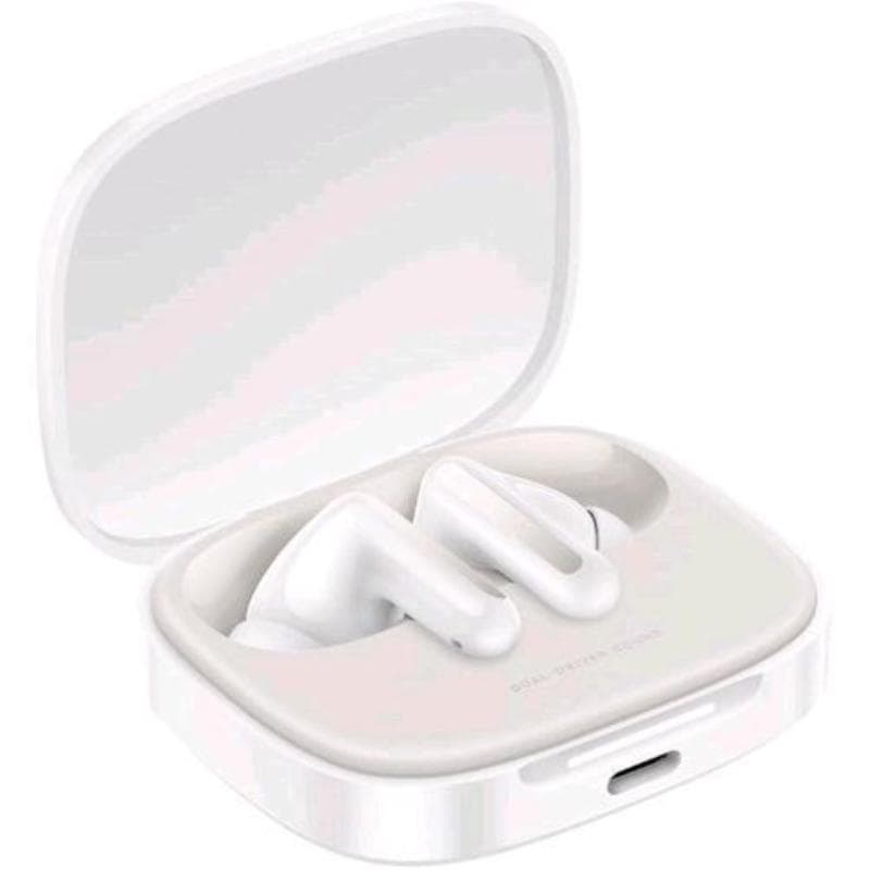 Xiaomi redmi buds 6 bluetooth design a doppio driver cancellazione attiva del rumore doppio microfono con ai integrata batteria a lunga durata fino a 42 ore comandi touch cloud white