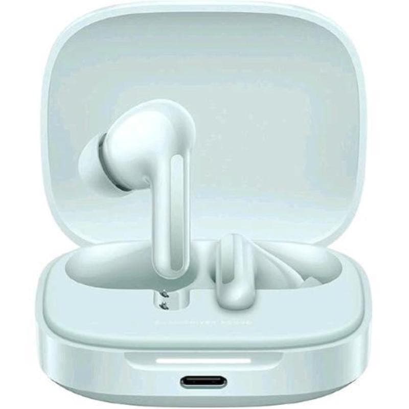 Xiaomi redmi buds 6 bluetooth design a doppio driver cancellazione attiva del rumore doppio microfono con ai integrata batteria a lunga durata fino a 42 ore comandi touch coral green