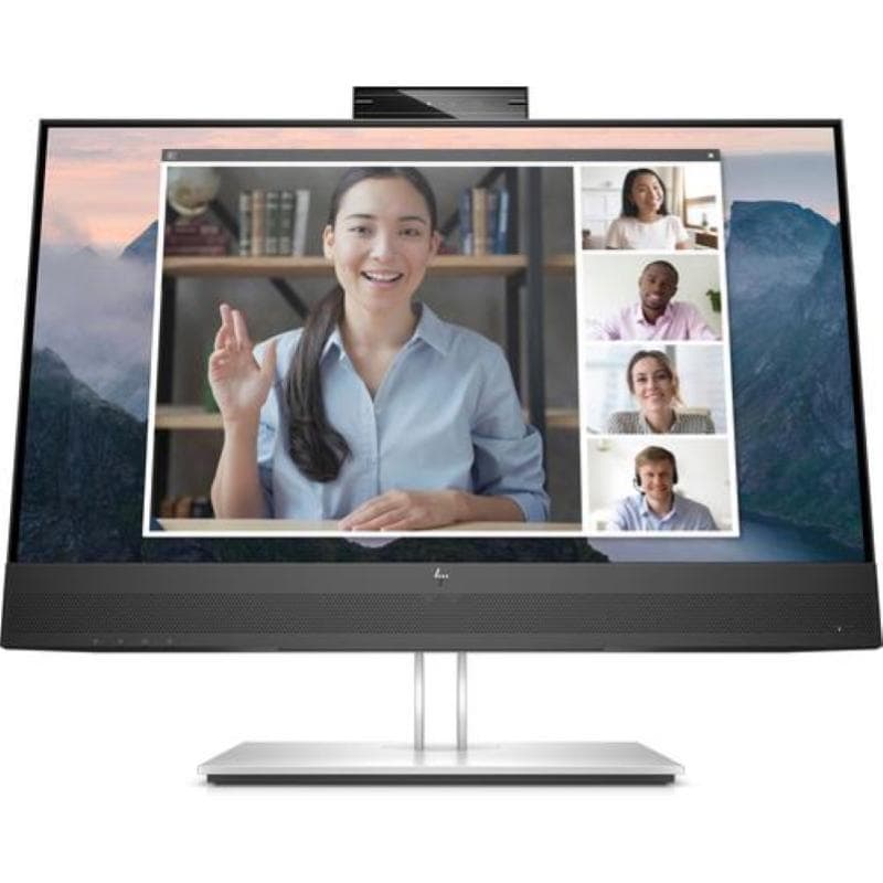 Hp monitor 23,8 led ips 16:9 fhd 5ms 250 cdm, pivot, webcam, vga/dp/hdmi, multimediale, e24mv