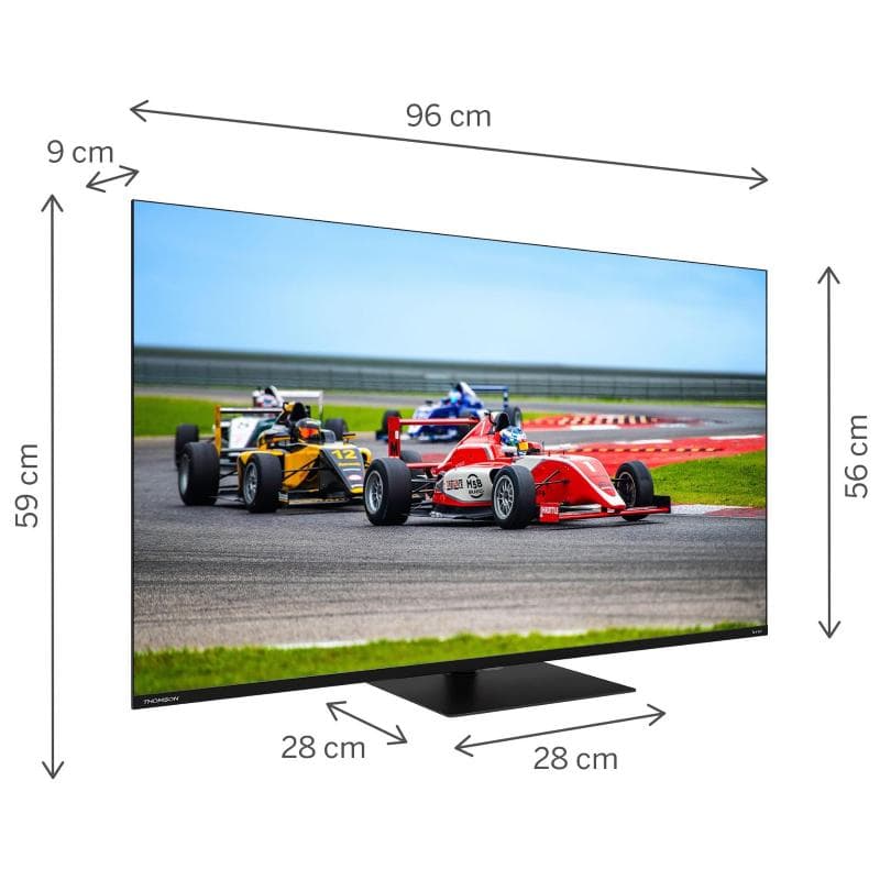 Tv 43 thomson uhd smart 4k qled google front spk 144hz piede