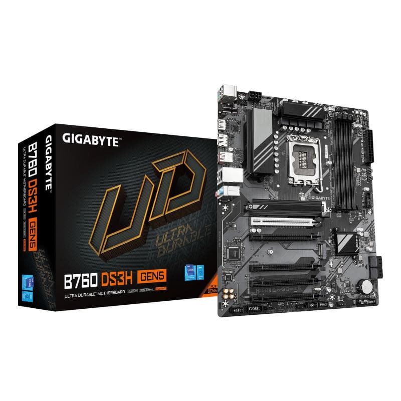 Gigabyte b760 ds3h gen5 scheda madre - supporta processori intel core di 14a generazione, vrm digitale a 8+2+1 fasi, fino a