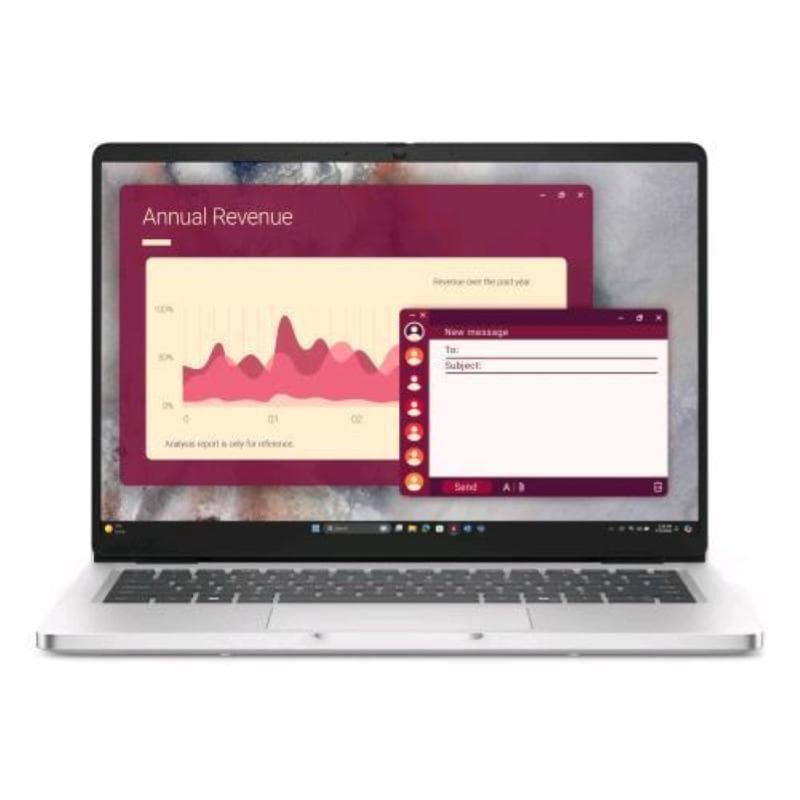 Dell pro 14 pc14250 14 full hd+ intel core ultra 7 255u ram 32gb-ssd 512gb nvme-intel graphics-wi-fi 6e + gigabit lan-win 11 prof platino (45wpv)