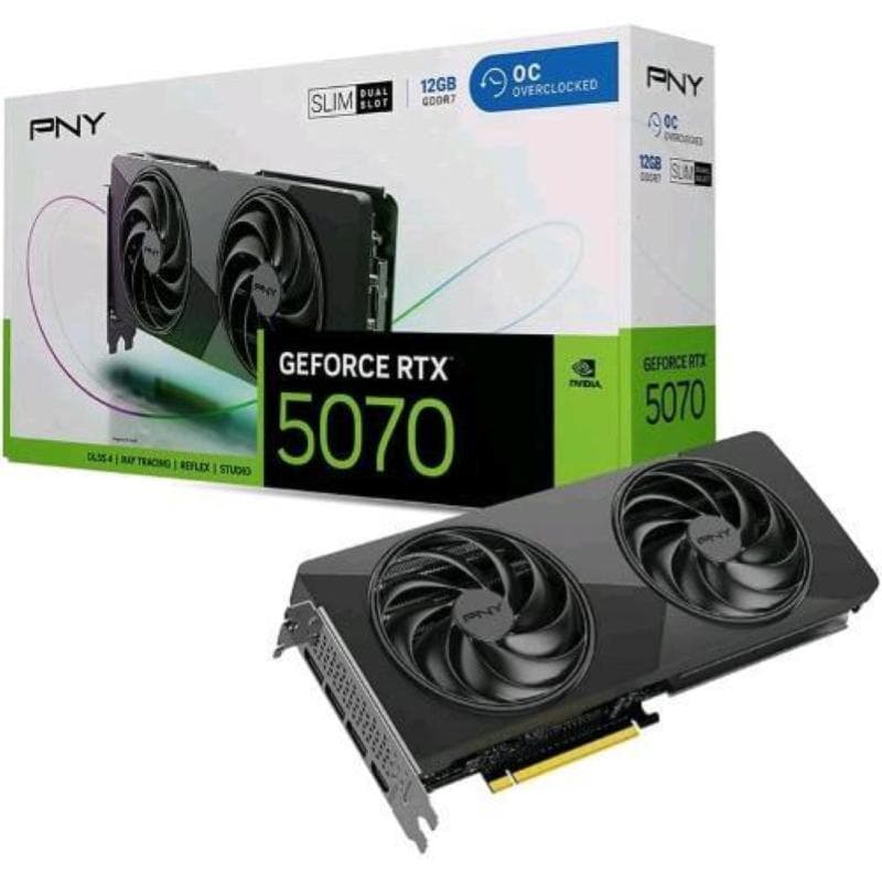 Pny geforce rtx 5070 slim oc 12gb gddr7 dlss4 1*hdmi/3*displayport pci ex 5.0 16x