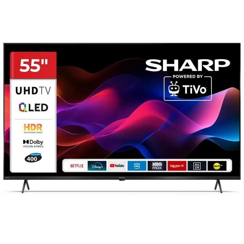 Sharp 55hm5246e - 55 smart tv qled 4k - tivo os - frameless - hdr - audio harman kardon - it
