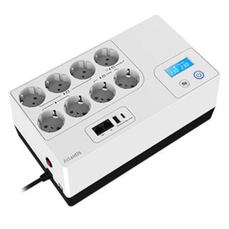 Atlantis land ups atlantis a03-ps2100u 1000va/600w onepower-tecn.line interactive 8p schuko di cui 6 in backup e 2 in prot.