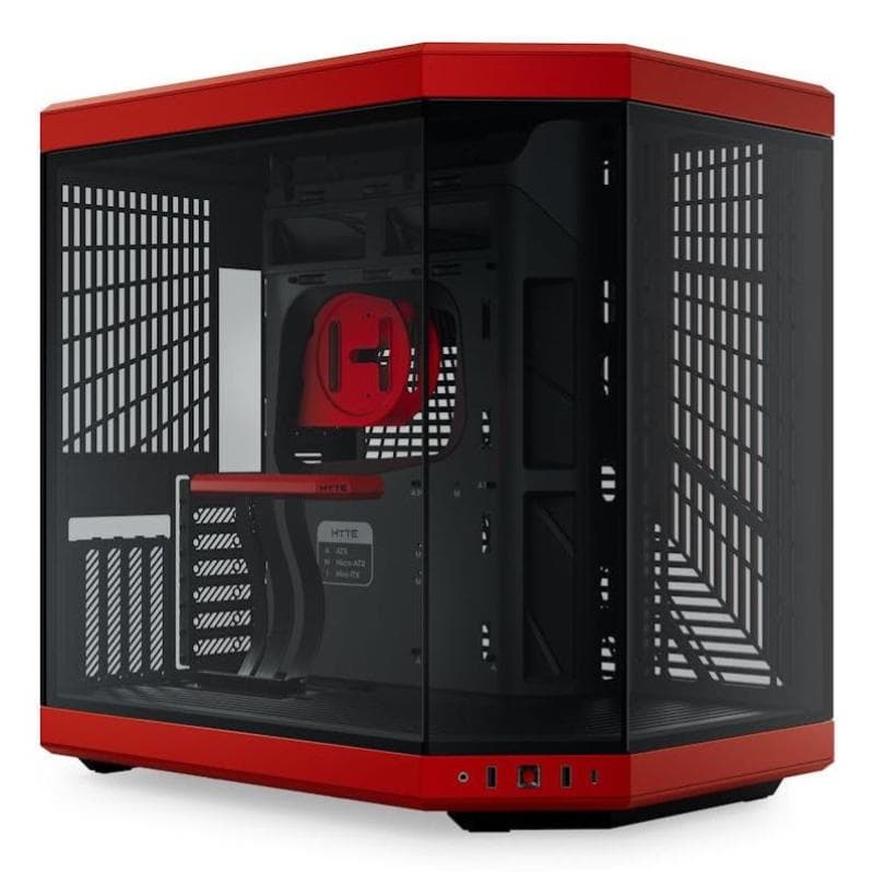 Hyte y70 black cherry case midi tower vetro temperato no-power e-atx/atx/matx/mini-itx