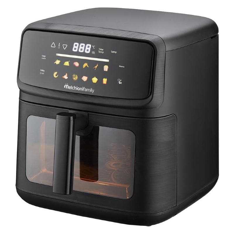 Melchioni friggitrice ad aria martina 10lt 2100w display colori nero