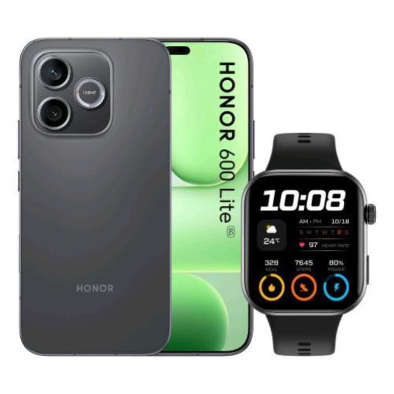 Honor 600 lite 5g dual sim 6.6 octa core 256gb ram 8gb 5g italia velvet black + watch 2i smarwatch black