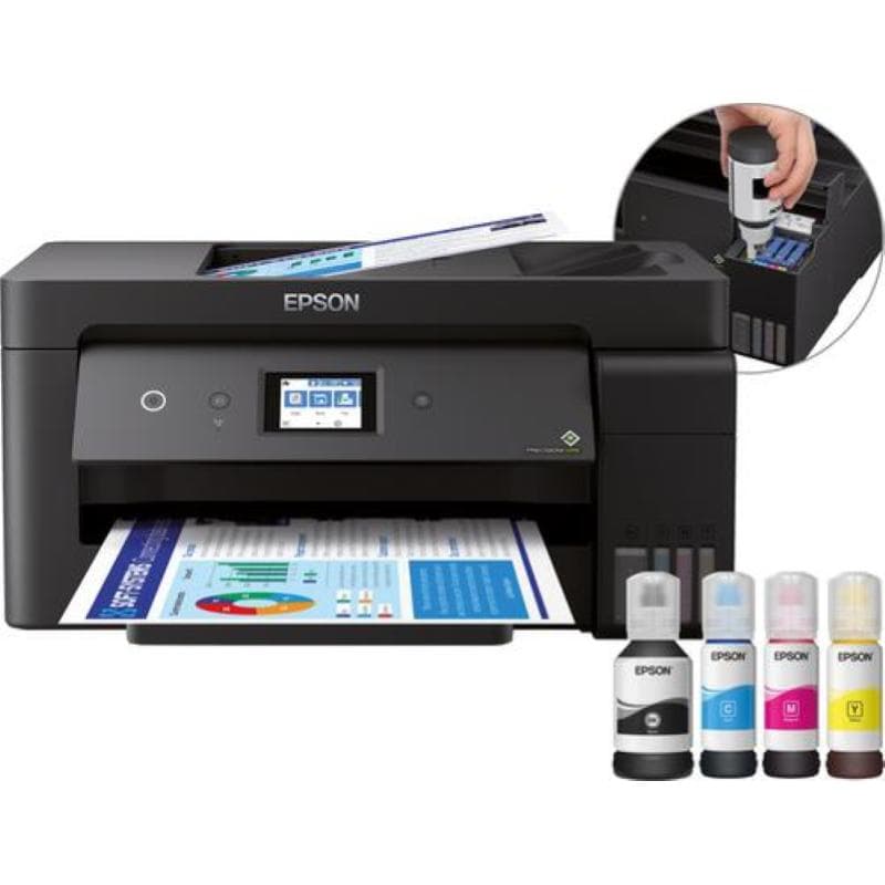 Epson multifunzione ink a3 colore, ecotank et-15000, 24ppm, adf, fronte/retro, usb/lan/wifi - 4 in 1