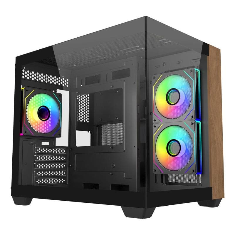 Cooler master case elite 481 wood, nero