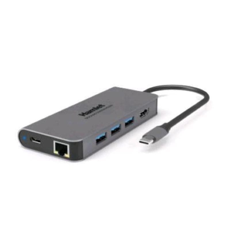 Hamlet pd200 docking station da usb-c a 3 xusb 3.0 1xrj45 lan 1xhdmi 1xusb-c alimentazione power delivery 87 watt grey
