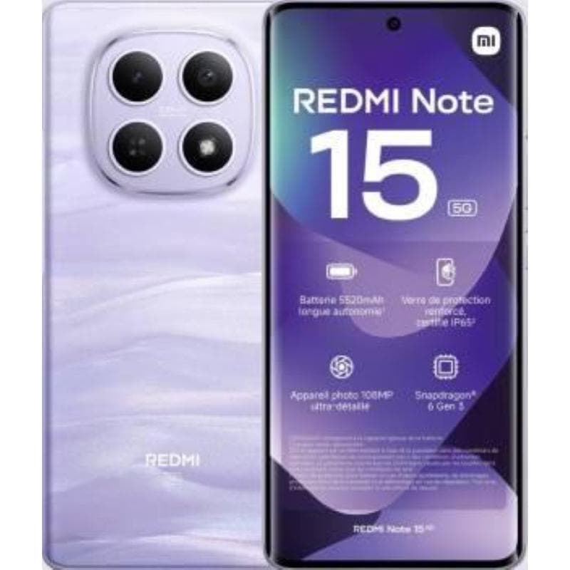 Xiaomi redmi note 15 8+512gb 6.77 5g mist purple ita