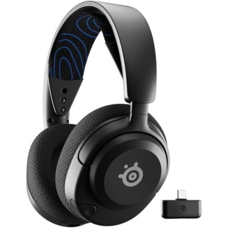 Steelseries arctis nova 5p cuffie gaming wireless driver magnetici al neodimio 100+ preset audio batteria 60 ore rf 2,4ghz + bluetooth microfono clearcast gen2.x - playstation 5, pc, cellulare nero