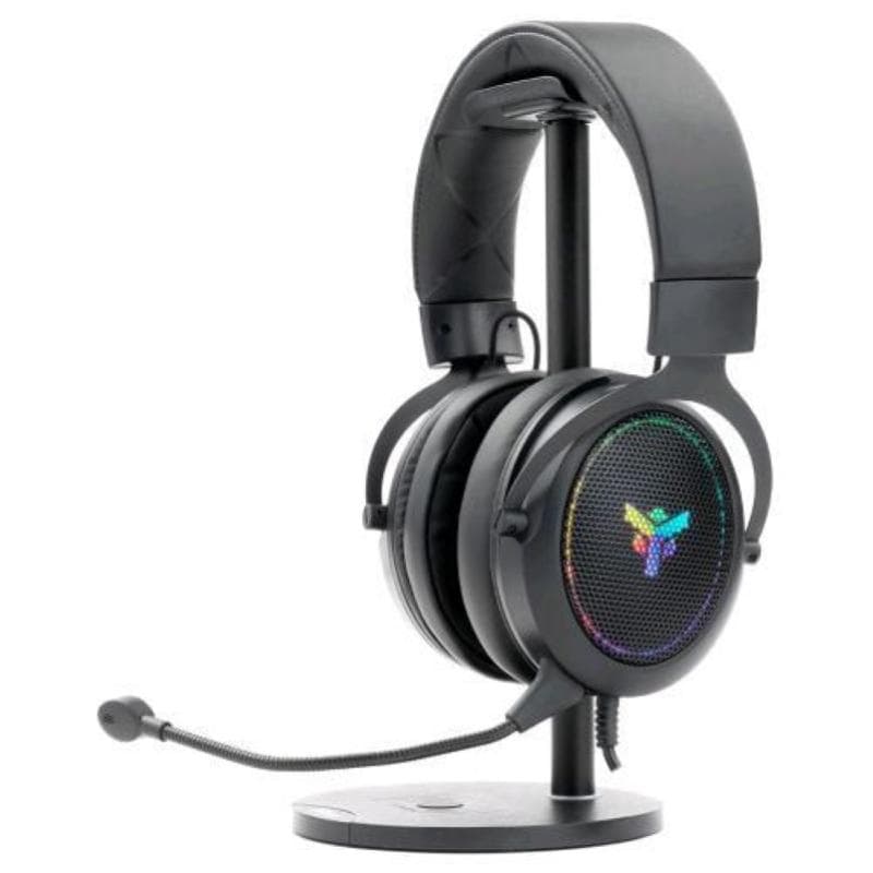 Itek h500 cuffie gaming con microfono removibile surround 7.1 virtuale cancellazione rumore esterno illuminazione led rgb adatti per pc e console nero.
