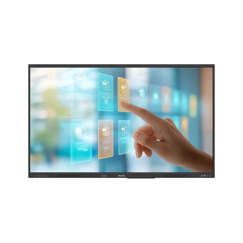 65 e-line, uhd, android 14, ir 50 touch - 0 gap, anti-glare and anti-reflection, blue light filter, palm rejection, whiteboard embedded, ops slot, bulit-in motion sensor, wave, hid compliant, edla certified