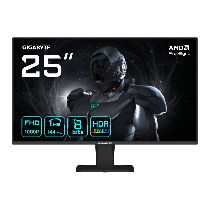 Gigabyte gs25f14 monitor gaming fhd da 25 - 1920 x 1080, 144hz, 1ms, 300 cd/mÂ², display hdr 10, hdmi 2.0, displayport 1.2