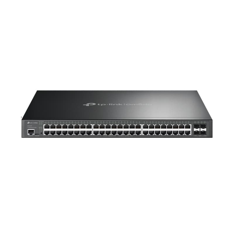 Tp-link switch 48p gigabit poe+ 4slot sfp+ 10ge managed l2+ 1p usb 1p rj45