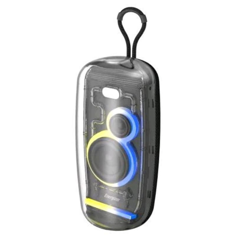 Energizer bts164 speaker bluetooth 5.2 tws con due altoparlanti full-range da 8 w, radio fm e riproduzione multi-modalita` ipx65 luci led micro sd e usb