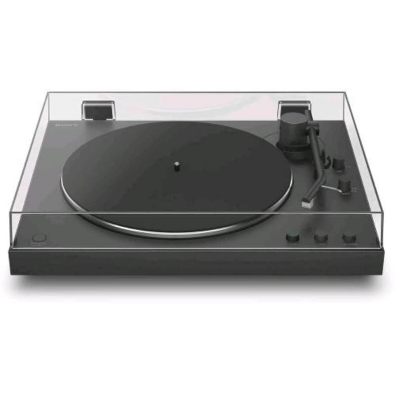 Sony ps-lx3bt giradischi wireless bluetooth con riproduzione automatica audio hi-res wireless, trasmissione a cinghia, preamplificatore phono, funzionamento a 2 velocita` coperchio antipolvere nero