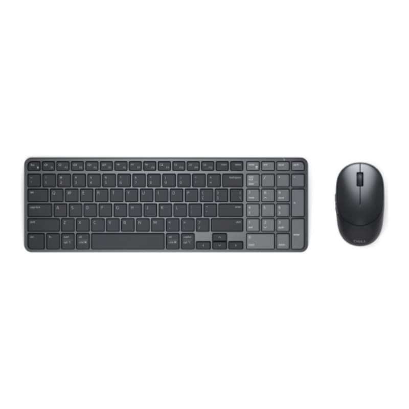 Dell pro 7 km746 set mouse + tastiera compact qwerty ricaricabili dual mode rf 2.4ghz + bluetooth grigio nero
