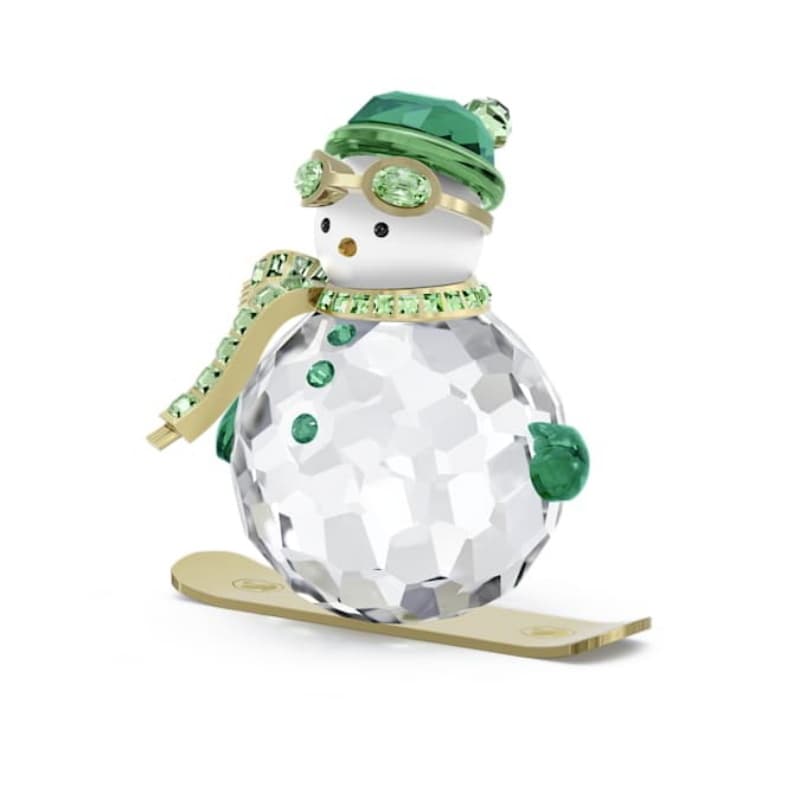 Swarovski 5687168 swarovski fashion piece - holiday cheers snowman green nuovo in scatola originale